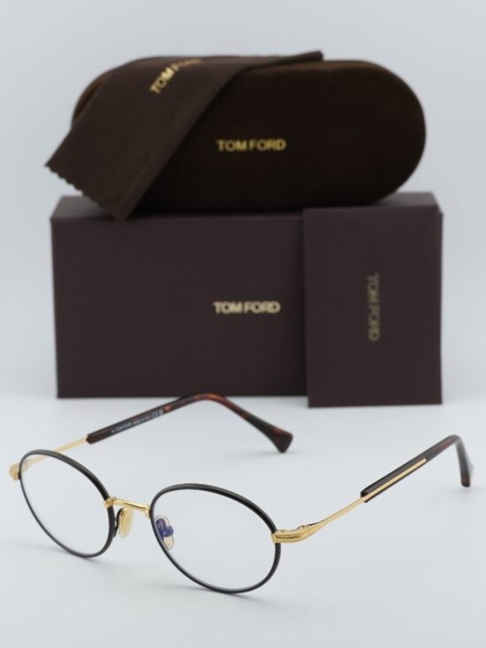 Tom Ford FT5973-B 050 Oval Eyeglasses - Dark Brown 49mm